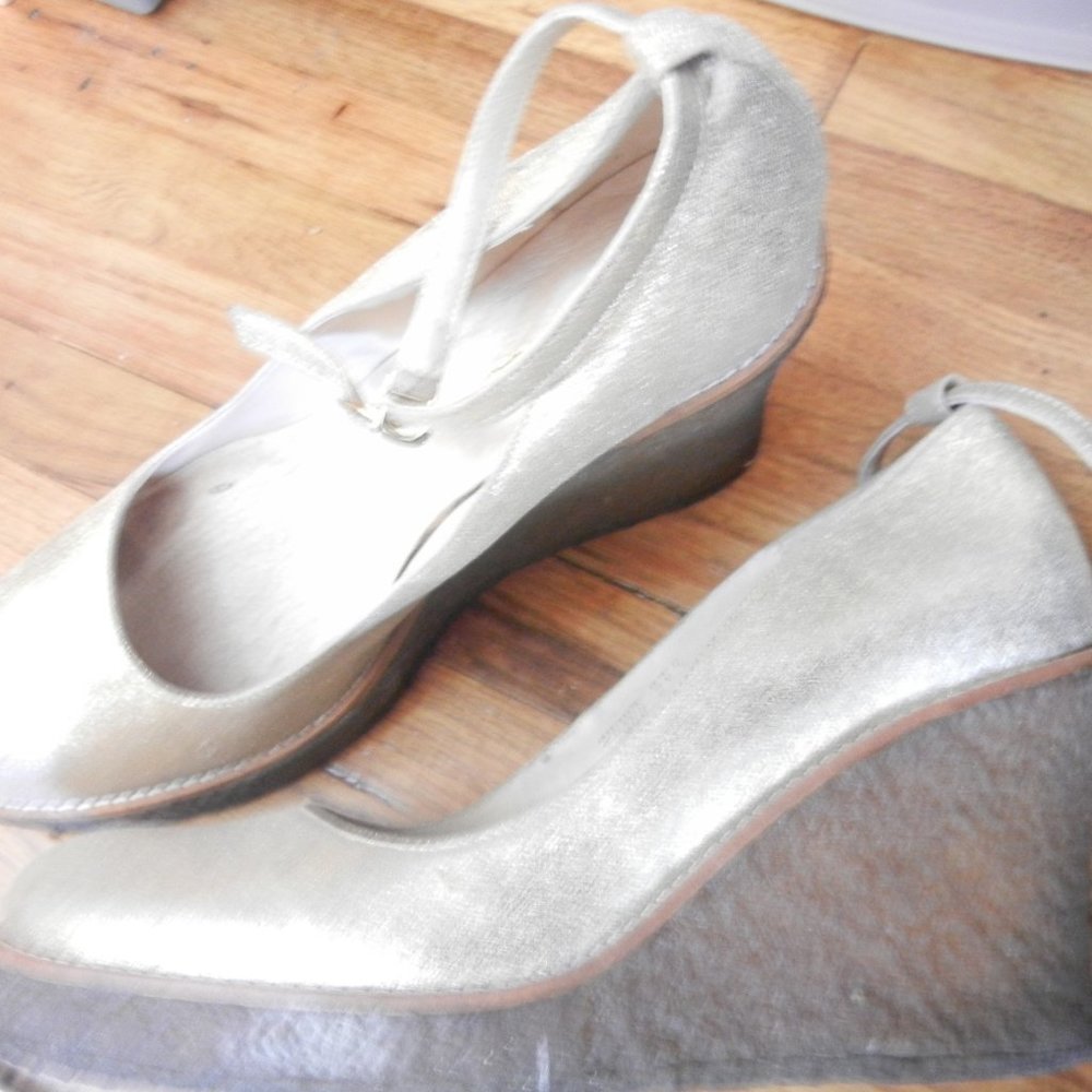 Champagne Gold wedge straps shoes